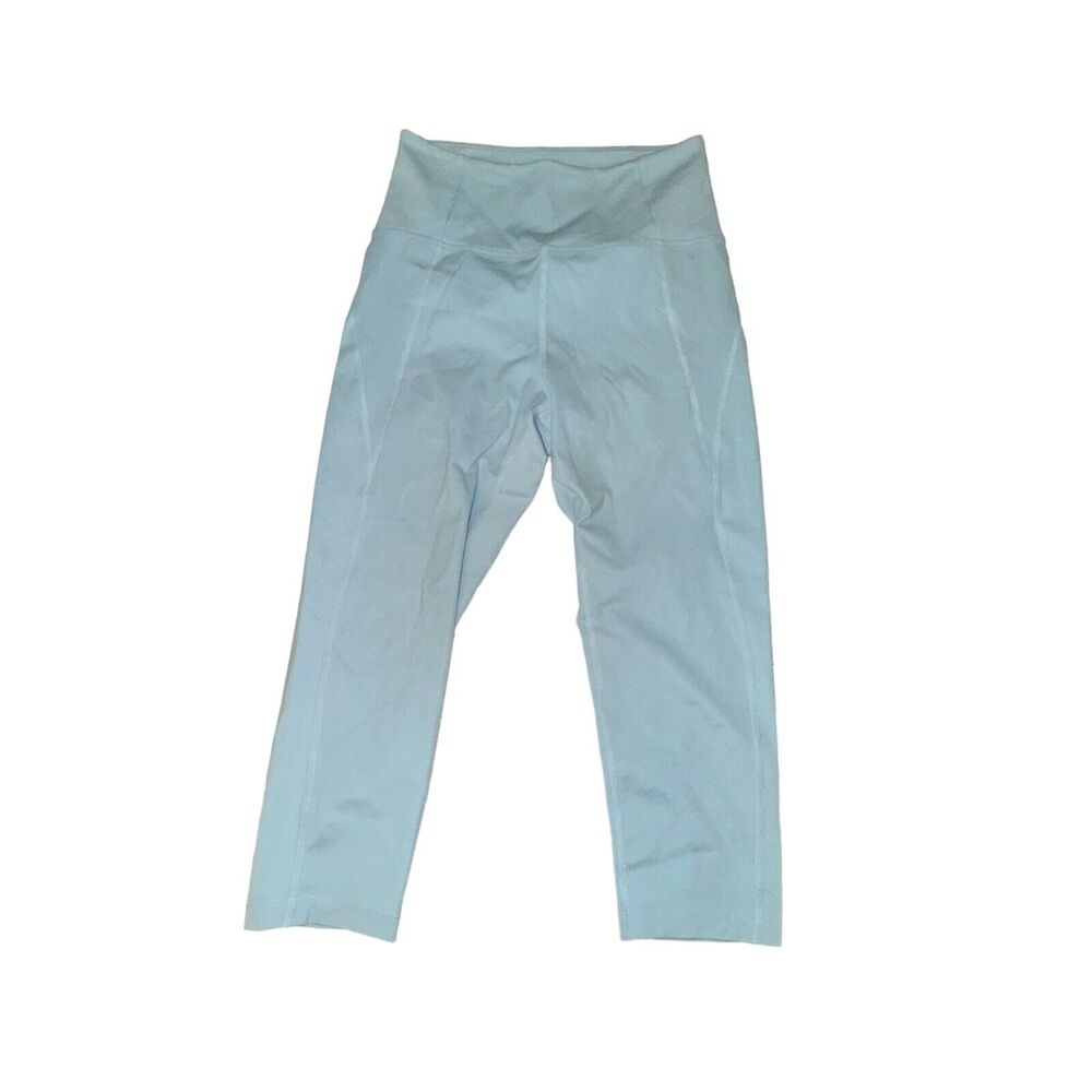 Girlfriend Collective High Waist Capri Leggings Size S Sky Light Blue Cropped